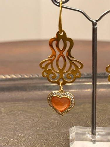 Orecchini placcati oro cuore - orecchini,