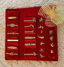 FERMACRAVATTA regalo uomo vintage oro militare SPILLA DA GIACCA fermaglio pin da