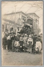 1924 CARNEVALE a UDINE Persone costume carnevalesco Mulino a vento Foto