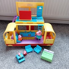 PEPPA PIG GRANDE TRASFORMAZIONE CAMPER SUONI MOBILI FIGURE