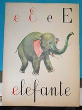 ALFABETIERE ANNI 50/60 - ELEFANTE - CLASSE SCUOLA ALUNNI MAESTRA - 