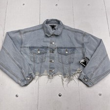 Giacca donna Trio Urban blu cropped denim non crescere taglia M/L nuova