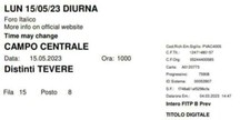 Biglietto Internazionali BNL d'Italia lunedì 15 maggio campo centrale