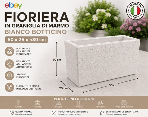 Fioriera graniglia marmo - fioriera,