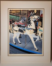 Dallas E. John Edizione Limitata Serigrafia Cavallo Giostra Bianco 175/175