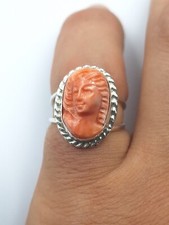 Anello cameo vero corallo - anello,