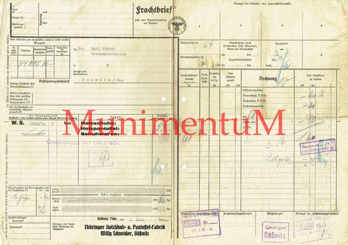 Lettera vettura 1940 - di,