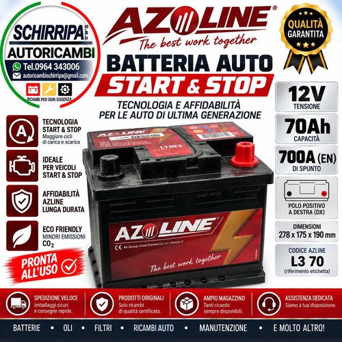 Batteria 70ah efb azline - batteria,