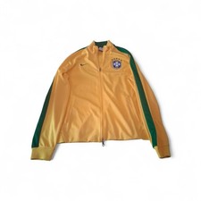 Nike Giacca Zip Brasile Calcio Calcio Uomo Tuta Pista Nazionali Giallo Verde XL