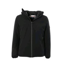 INVICTA giubbotto piumino nero con cappuccio e chiusura zip con logo su spalla