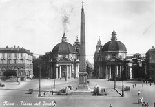 AL8-42C) ROMA PIAZZA DEL POPOLO ANIMATA CARRETTO GELATI  VIAGGIATA 1947