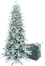 Albero Di Natale Slim Innevato Gaia 180 Cm Con Borsa Porta Albero, Molto Folto E