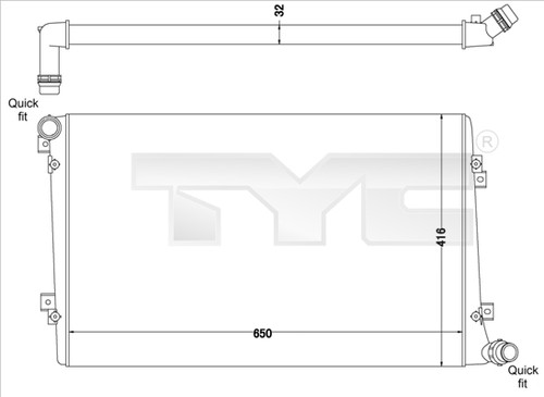 Tyc 737 0063 radiatore - 737-0063-r,