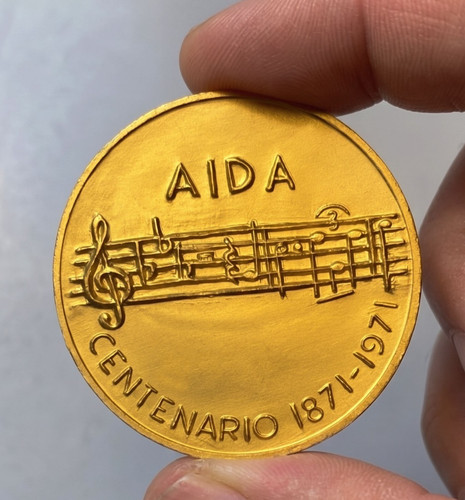 Medaglia centenario aida - medaglia, 1971