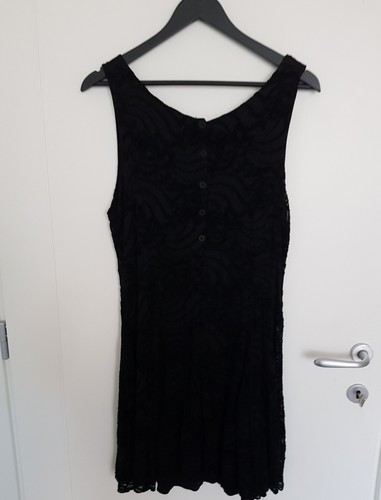 Abito nero pizzo elastan - abito ,
