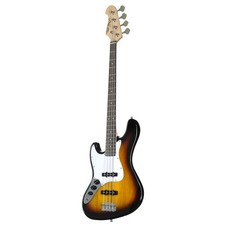 J&D JB basso elettrico mancino corpo tiglio collo acero Sunburst 2 bobine singole vintage