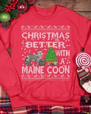 Felpa natalizia gatto Maine