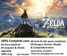 The Legend of Zelda: Breath of The Wild - Save Data 100% (not the game)