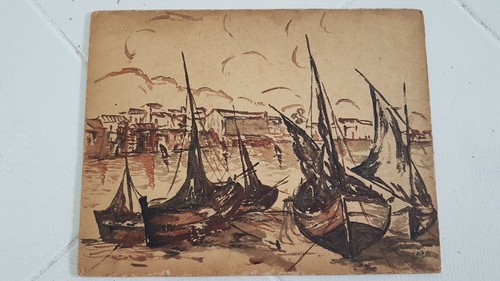 Peinture marine sur - , panneau