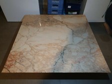 Tavolino da salotto in marmo arancione "Breccia Venezia" 115x115x25