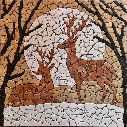 Rosone cervi mosaico di - rosone, a