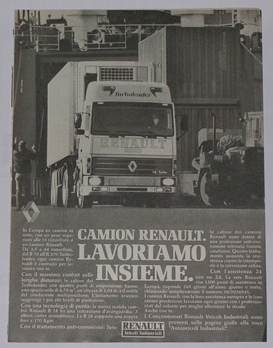 Advert pubblicità 1985 camion - pubblicità,