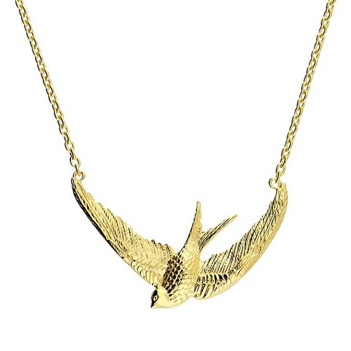 Collana rondine oro giallo - , su