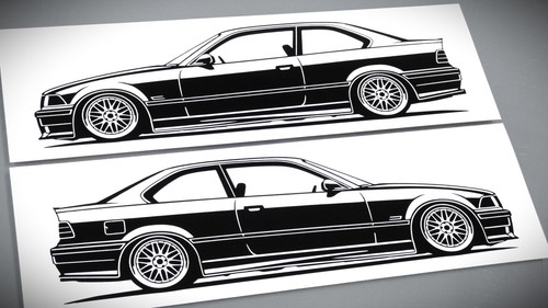 Adesivo bmw e36 coupè - bmw, m3