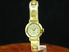 Exquisit Oro Cappotto/Acciaio Inox Carica Manuale Orologio da Donna / Calibro 43