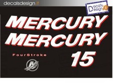 Adesivi motore marino fuoribordo mercury 15 cv four stroke barca stickers 