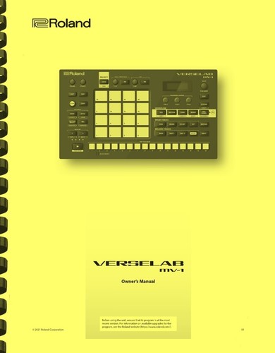 Roland verselab song - roland, mv-1