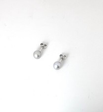 Orecchini Donna MIKIKO M.GTR65G B In Oro Bianco Con Perle Grigie 6,5/7 mm