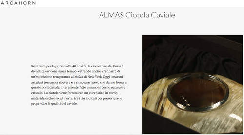 Ciotola per caviale - in, osso