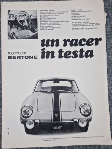 1969 pubblicita advert racer - pubblicita',