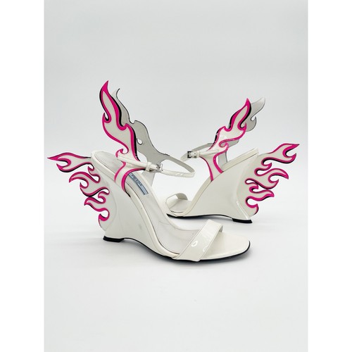 Sandali prada flame zeppa - sandali,