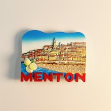 Calamita frigo resina 3D souvenir turistico Francia costa blu Mentone regalo artigianale