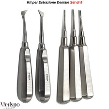 Kit Leve per Radici Elevatore Leva Chirurgica Dentista Estrazione Dentale 5PZ CE