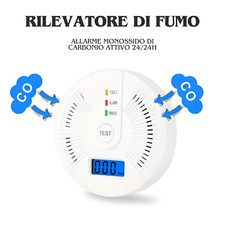 Rilevatore Monossido Di Carbonio Fumo CO2 Testato Casa Hotel B&B Sicurezza Pro