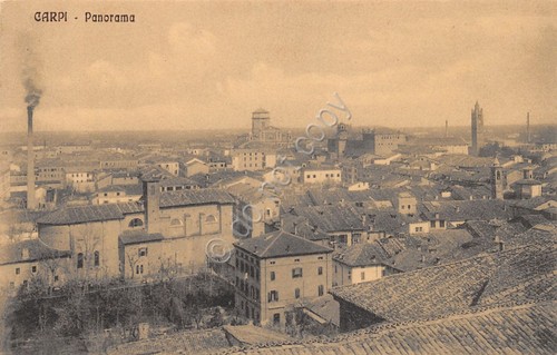 Cartolina carpi panorama anni - carpi,