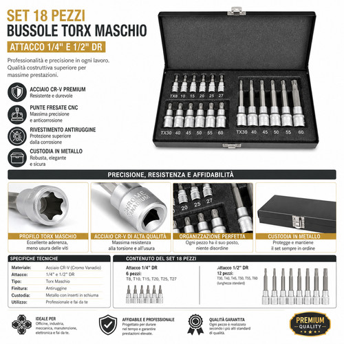 Set bussole torx - set,