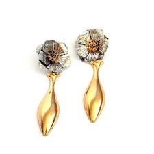 Zara gold silver floral drop - zara,