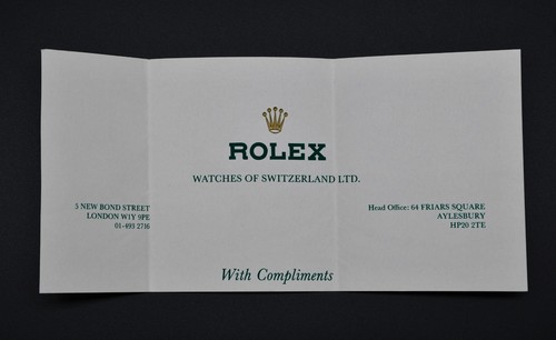 Slip complimenti rolex vintage - slip,