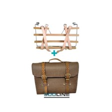 Kit Valigia posteriore vintage tipo cuoio Marrone + portavaligia Fiat 500 Epoca