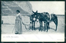 Napoli Capri Mestieri Noleggiatrice d'Asini cartolina MX1064