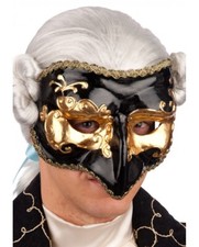Maschera mezzo viso nera/oro