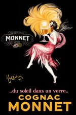 Poster Manifesto Locandina Pubblicitaria Cognac Digestivo Monnet Stampa 40x60 Cm