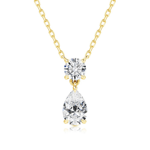 Collana pera e diamante - collana,