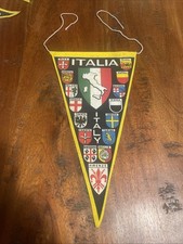 ? Bandiera Gagliardetto Stoffa Italia Stemmi Città Anni ‘70 27x15 cm Collezione