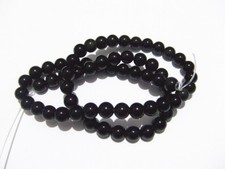 1filo/65pz perline pietra Ossidiana naturale 6mm colore nero bijoux 