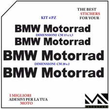KIT 4 ADESIVI Stickers Decal  PER MOTO BMW MOTORRAD SPORT COLORE NERO